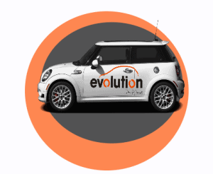 Evolution logo for driving lessons in liverpool